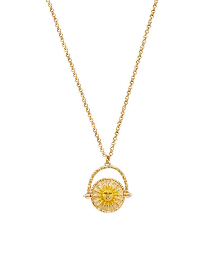 Gold Sun & Moon Spinner Necklace