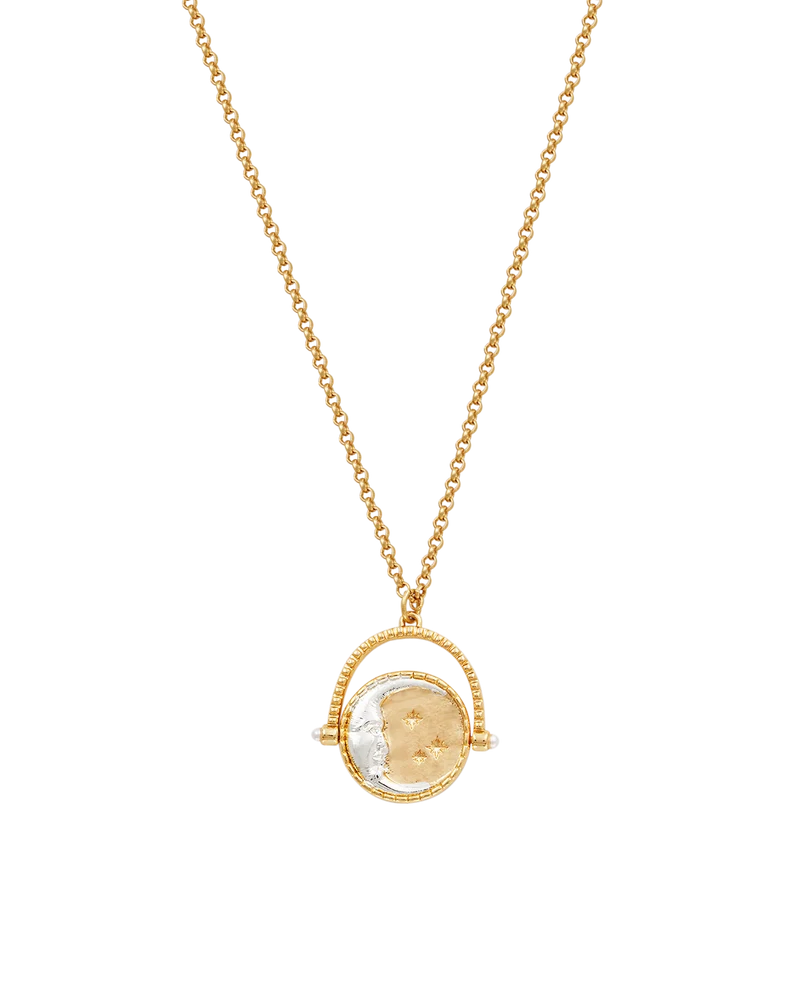 Gold Sun & Moon Spinner Necklace