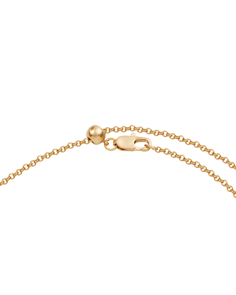A Initial Anemone Gold Spinner Necklace