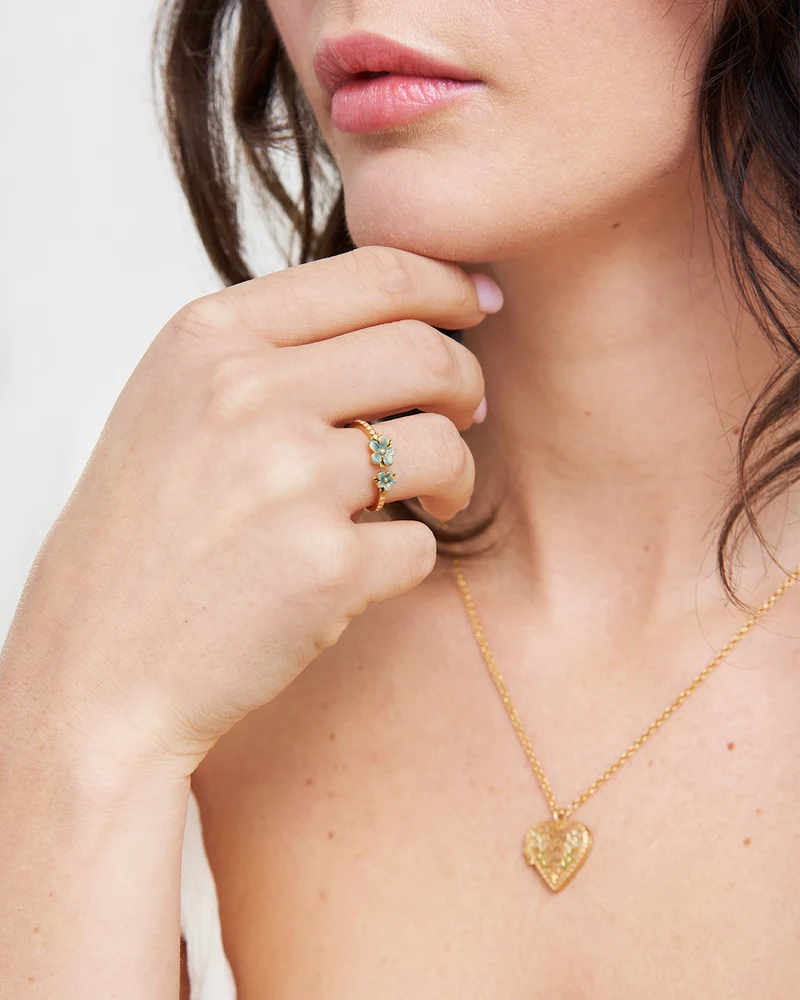 Gold Forget Me Not Flora Ring
