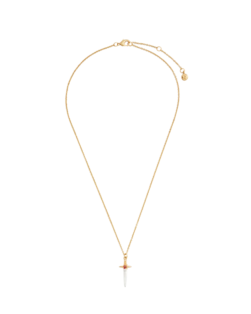 Gold Rose & Dagger Necklace