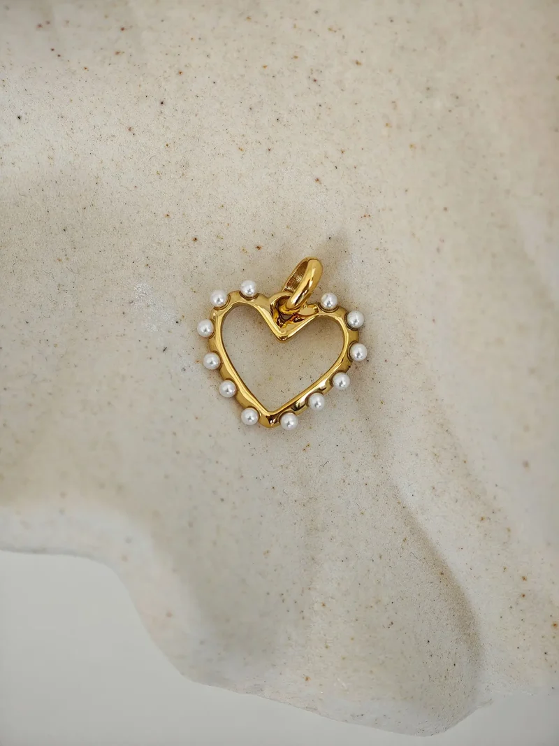 Pearl Heart Charm
