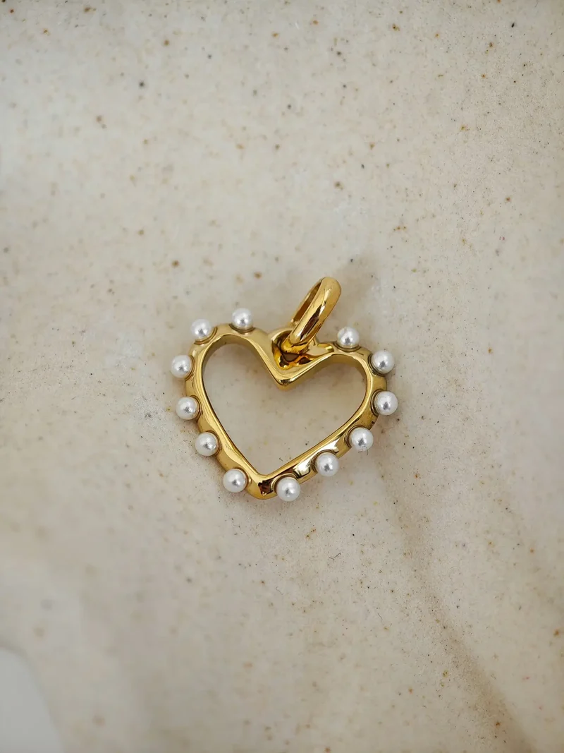Pearl Heart Charm