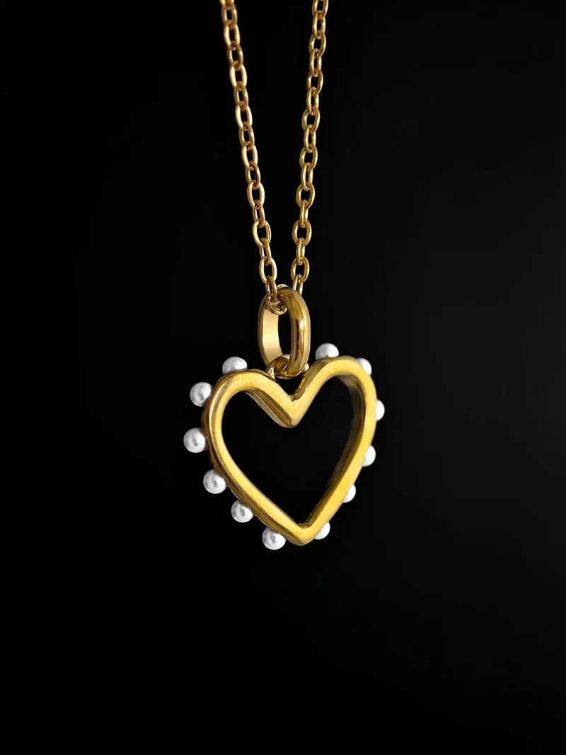 Pearl Heart Charm