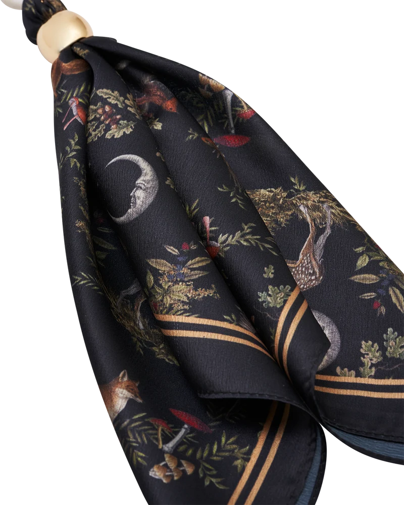 Black Into the Woods Scarf Bag Charm