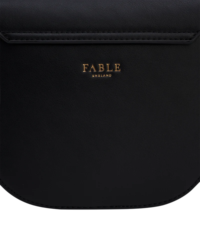 Beth Saddle Crossbody Bag in Black