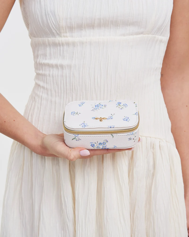 Cream Floral Jewellery Box Small