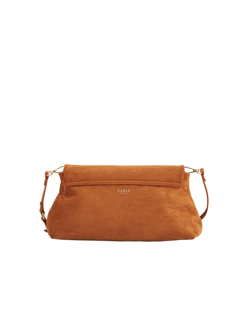 Tan Floral Embroidered Shoulder Bag