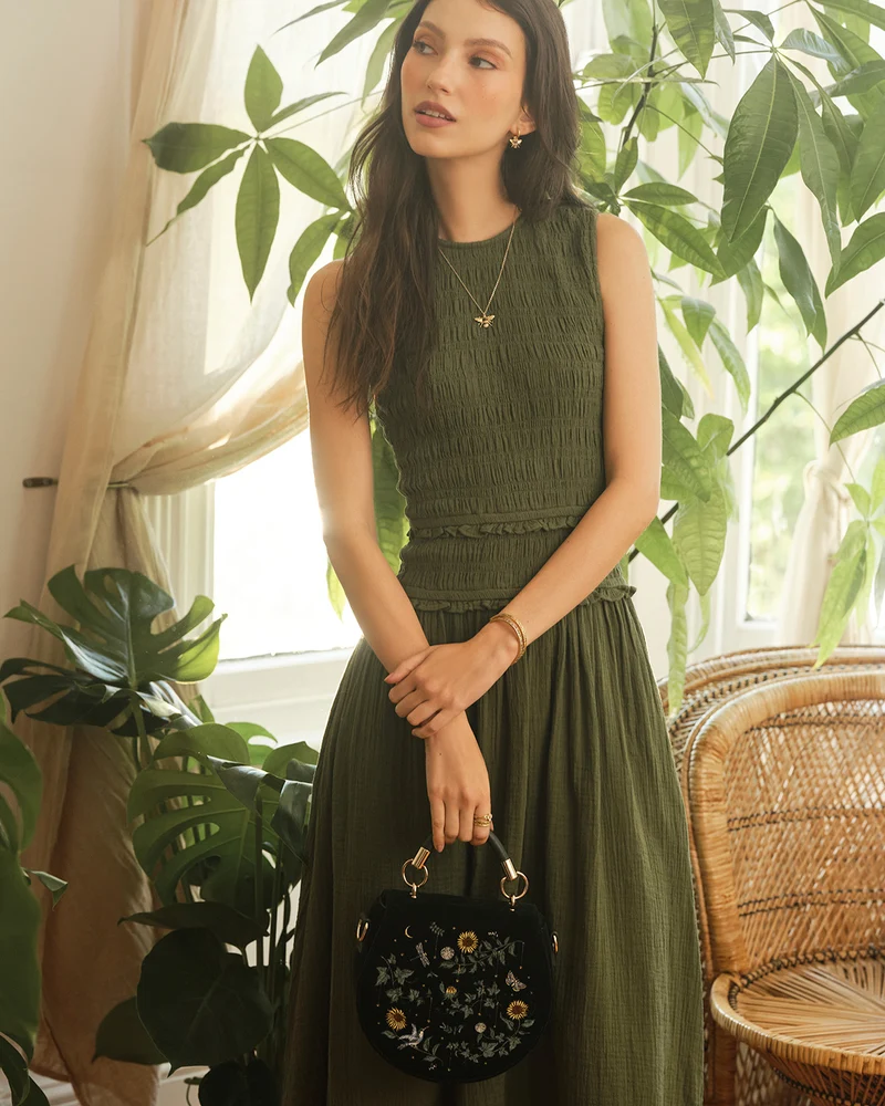 Charlotte Sunflower Top Handle Bag