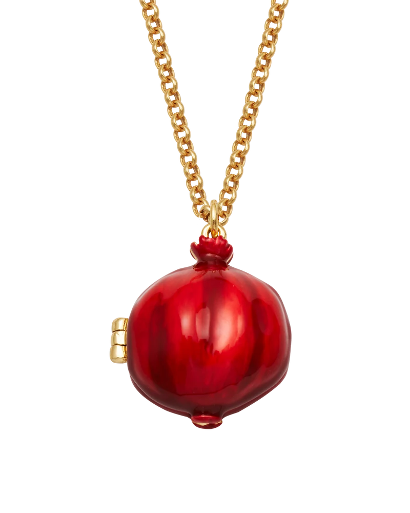 Pomegranate Locket Necklace in Gold