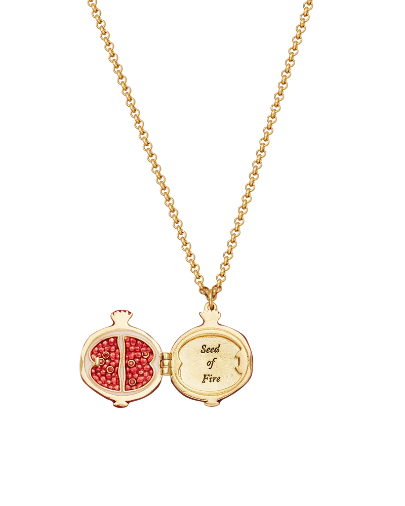 Pomegranate Locket Necklace in Gold