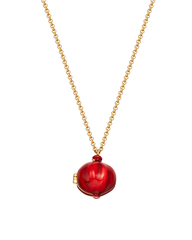 Pomegranate Locket Necklace in Gold