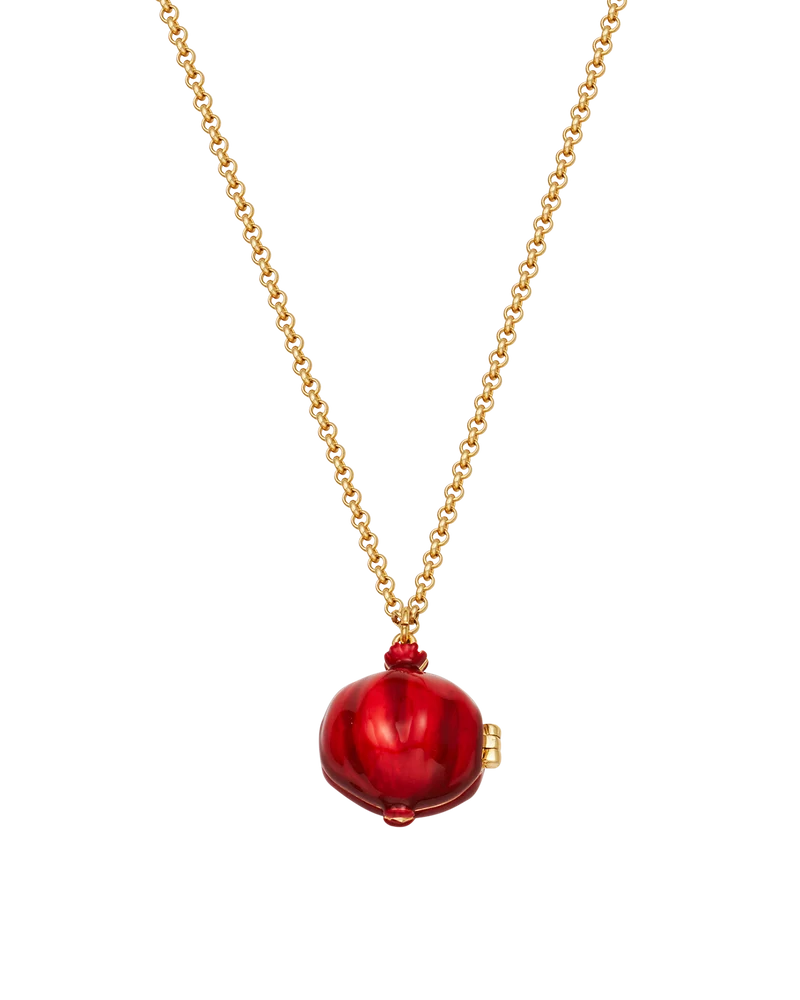 Pomegranate Locket Necklace in Gold