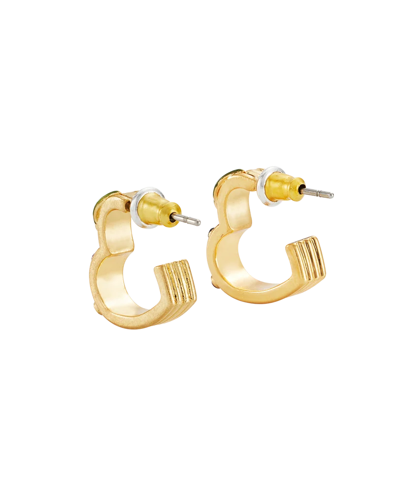 Orla Hedgerow Heart Hoop Earrings in Gold