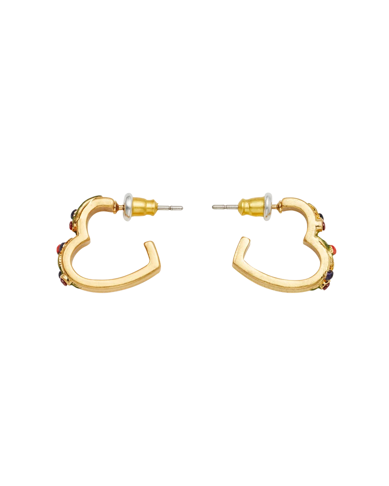 Orla Hedgerow Heart Hoop Earrings in Gold