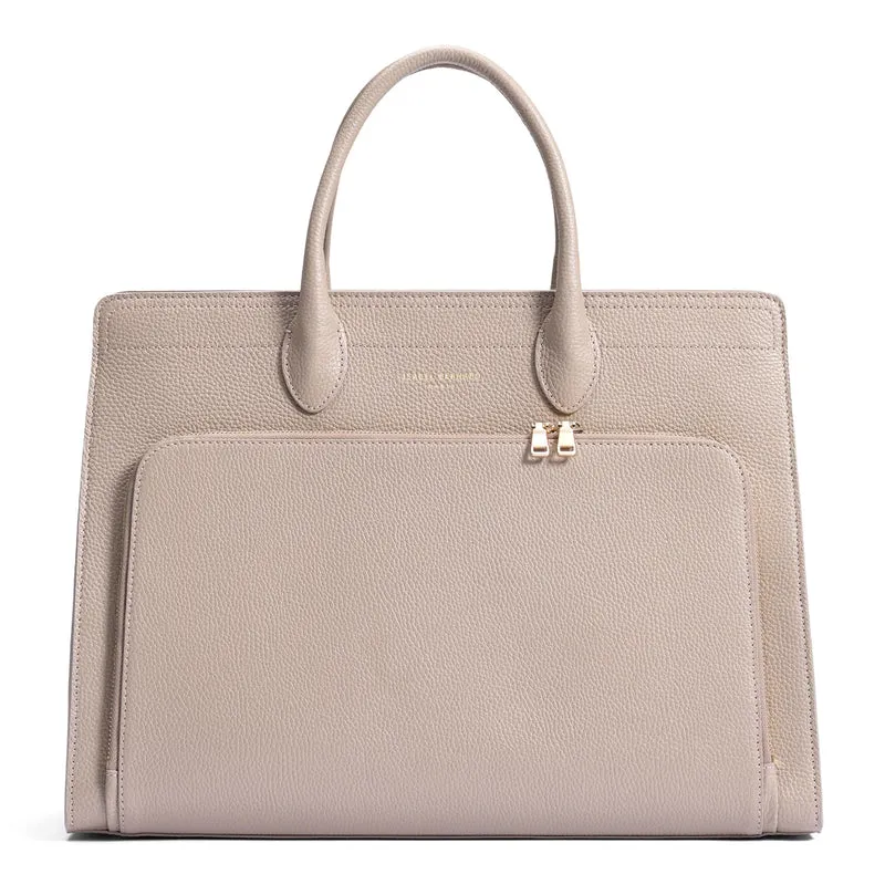Isabel Bernard Honoré Nadine Taupe Leder Handtasche aus Kalbsleder IB25038