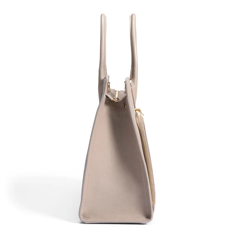 Isabel Bernard Honoré Nadine Taupe Leder Handtasche aus Kalbsleder IB25038