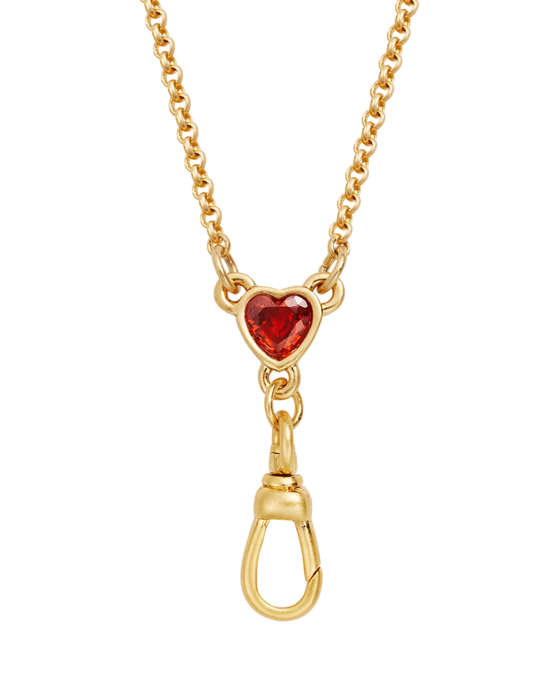 Gold Love Heart Clasp Chain Necklace