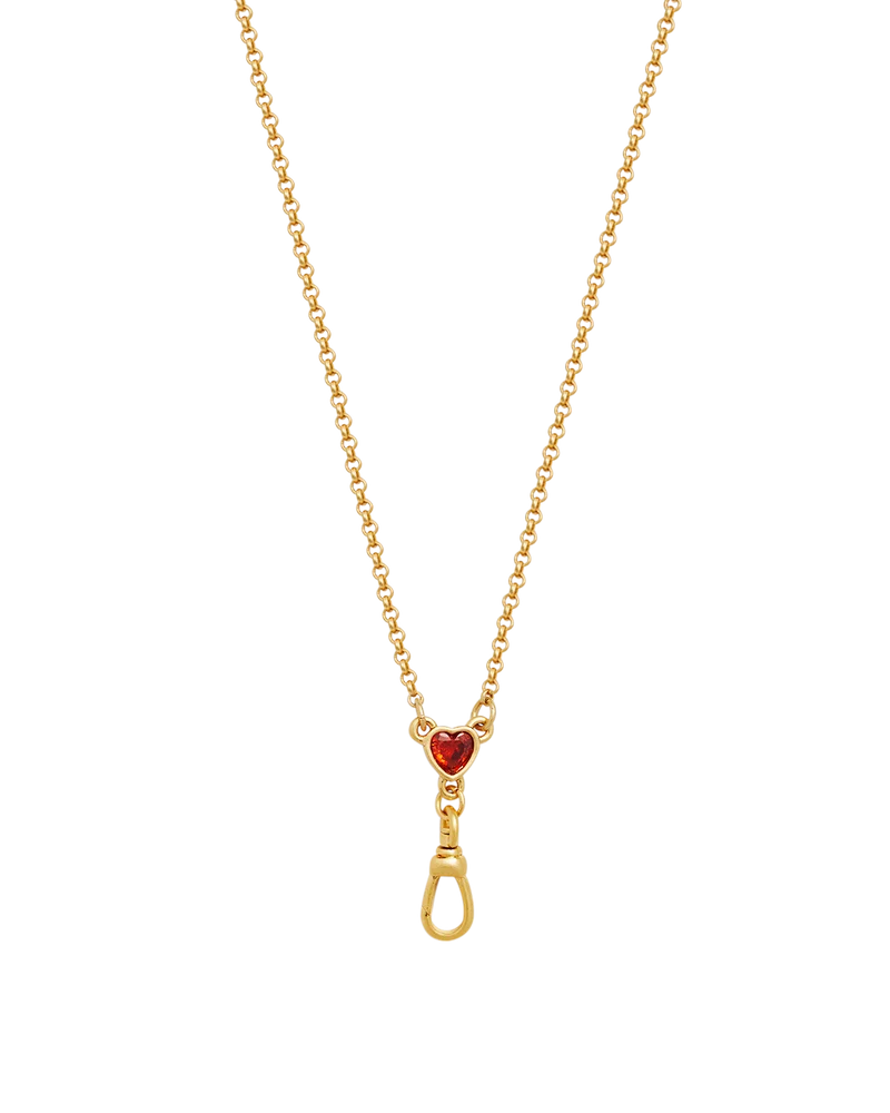 Gold Love Heart Clasp Chain Necklace
