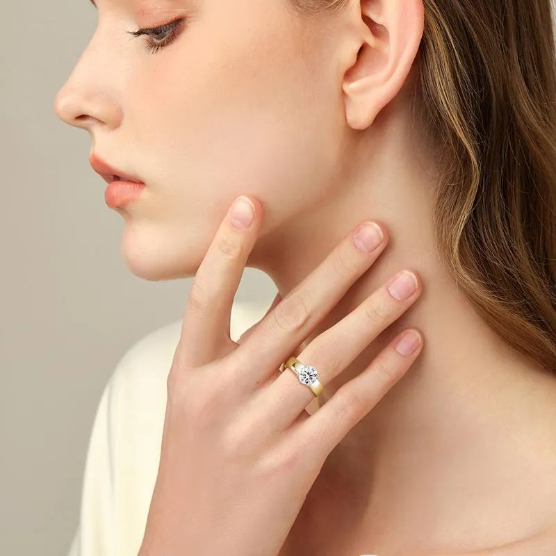 Pure Love Premium Moissanit Solitär-Verlobungsring 2 Karat