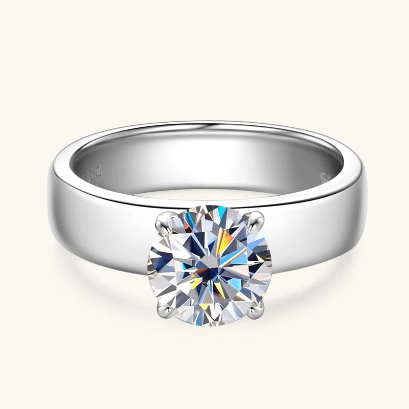 Pure Love Premium Moissanit Solitär-Verlobungsring 2 Karat