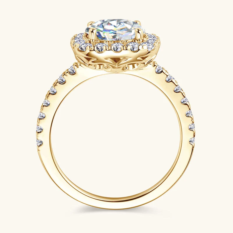 Glowing Love Premium Moissanit Halo Verlobungsring 2 Karat | JESCOJES x CYYT
