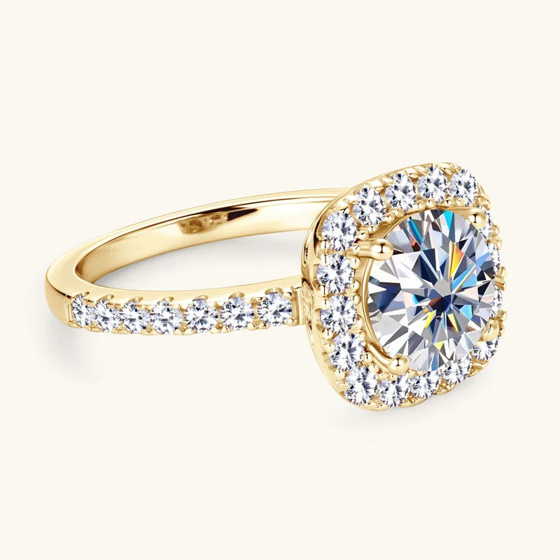 Glowing Love Premium Moissanit Halo Verlobungsring 2 Karat | JESCOJES x CYYT