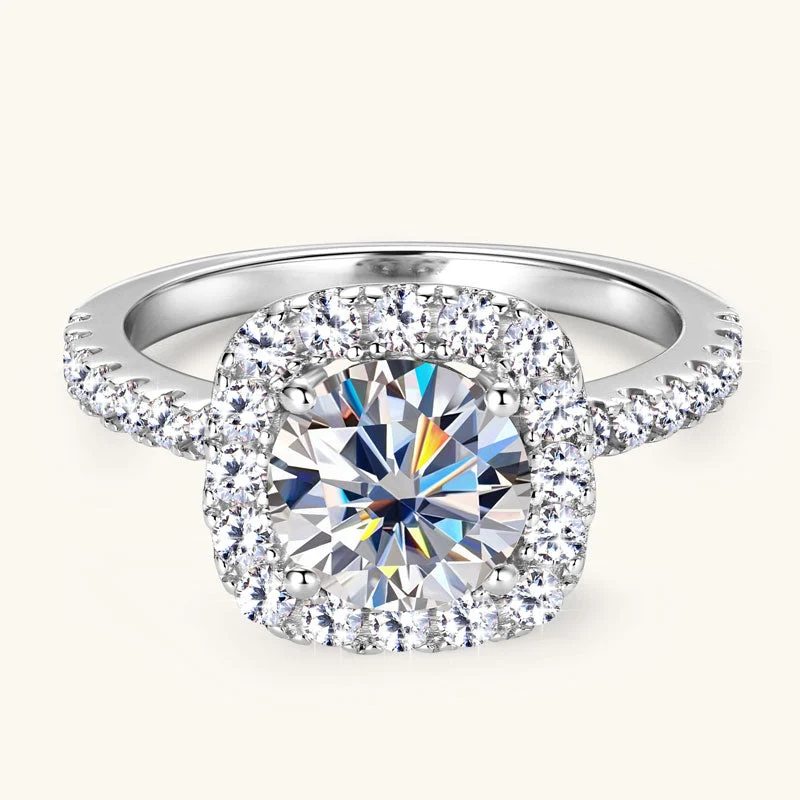 Glowing Love Premium Moissanit Halo Verlobungsring 2 Karat | JESCOJES x CYYT