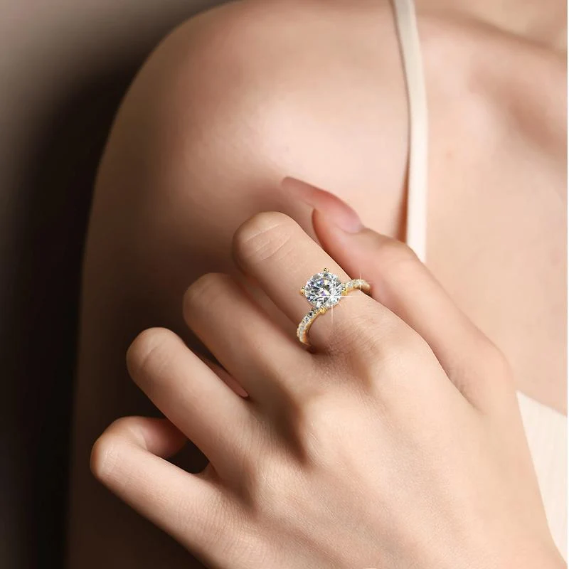 Eternity Premium Moissanit Pavé Verlobungsring 2 Karat