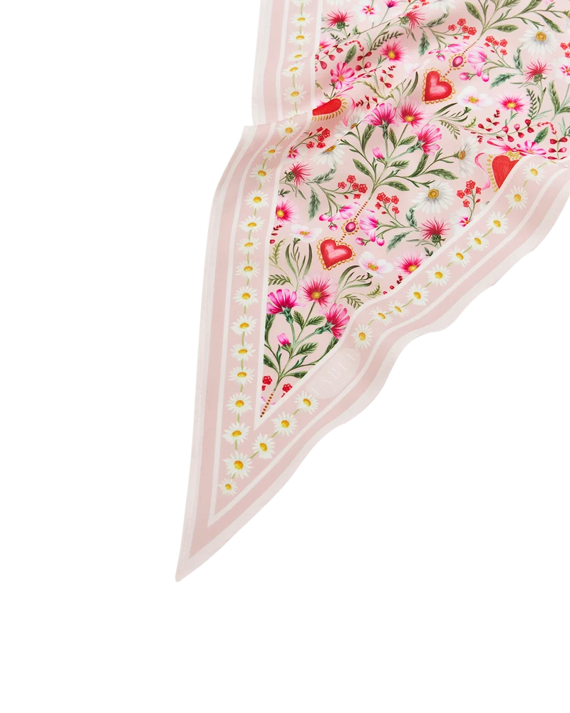 Penelope Heart Triangle Scarf in Pink