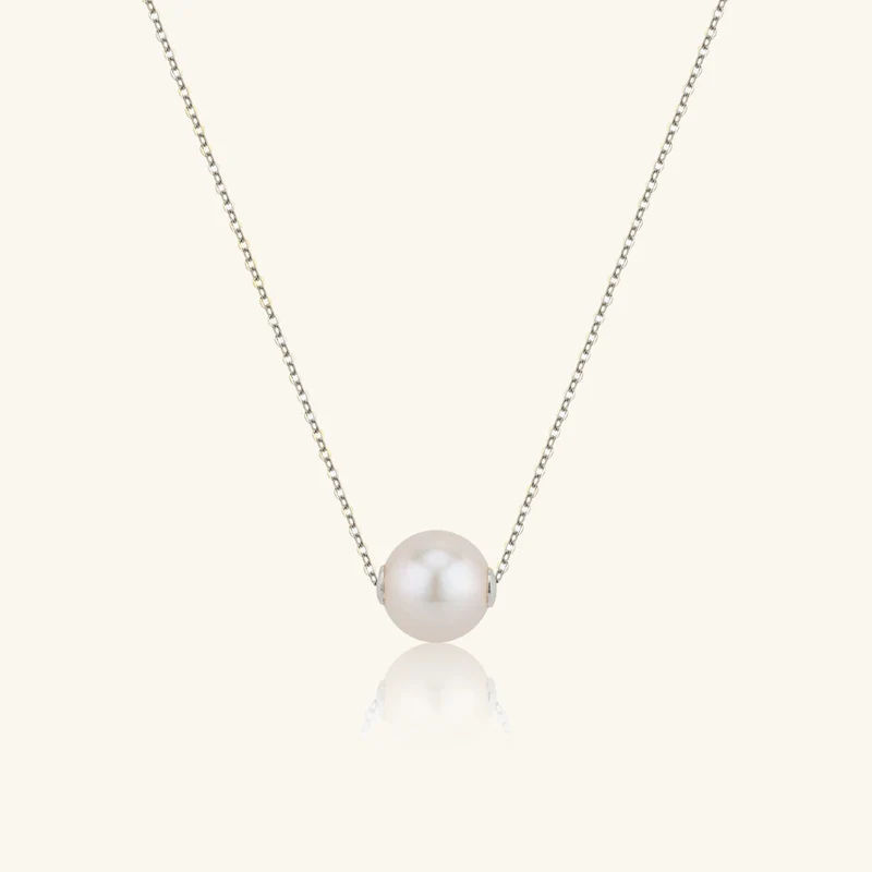 Solitär | Halskette mit Anhänger aus 18-karätigem Gold mit Akoya-Perle