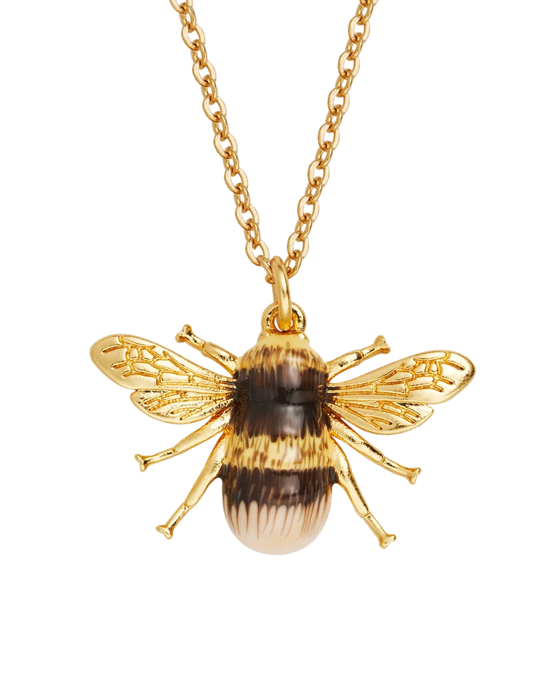 Gold Bee Necklace & Brooch Set