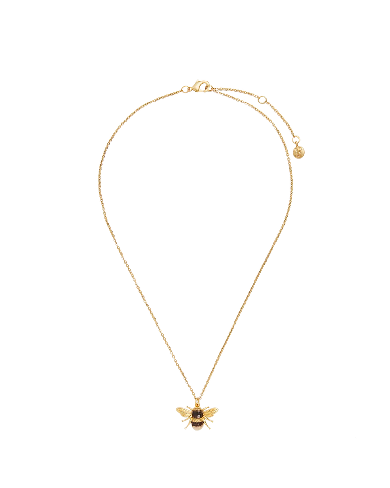 Gold Bee Necklace & Brooch Set