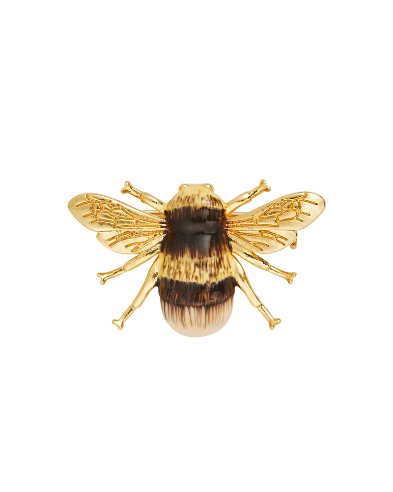Gold Bee Necklace & Brooch Set
