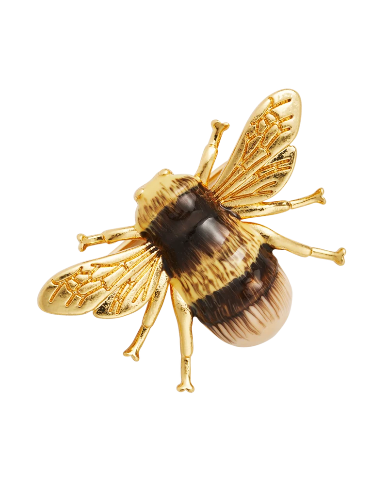 Gold Bee Necklace & Brooch Set