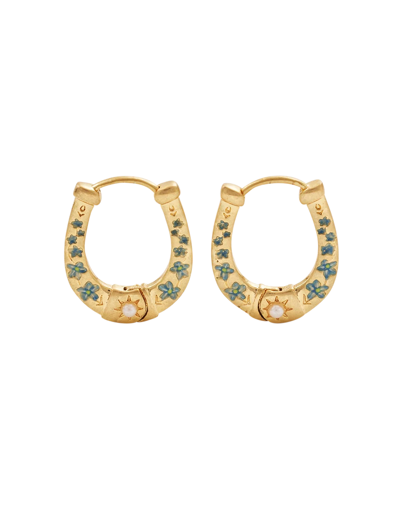 Gold Lucky in Love Hoop Earrings