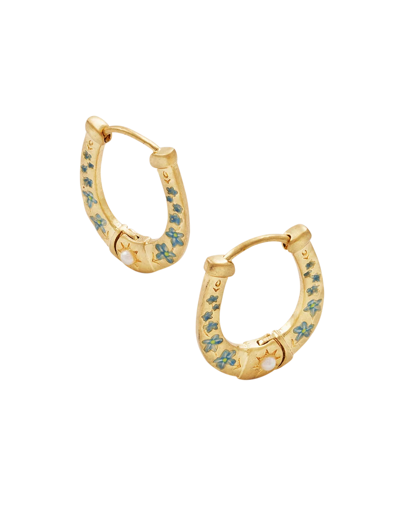Gold Lucky in Love Hoop Earrings