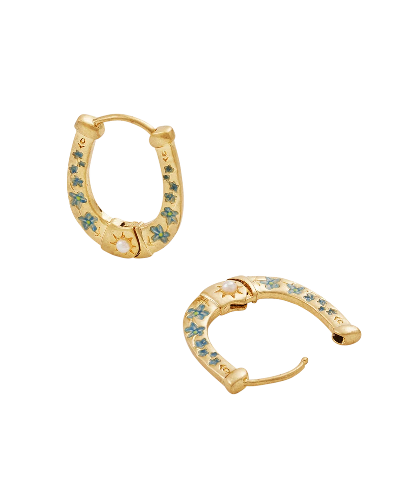 Gold Lucky in Love Hoop Earrings