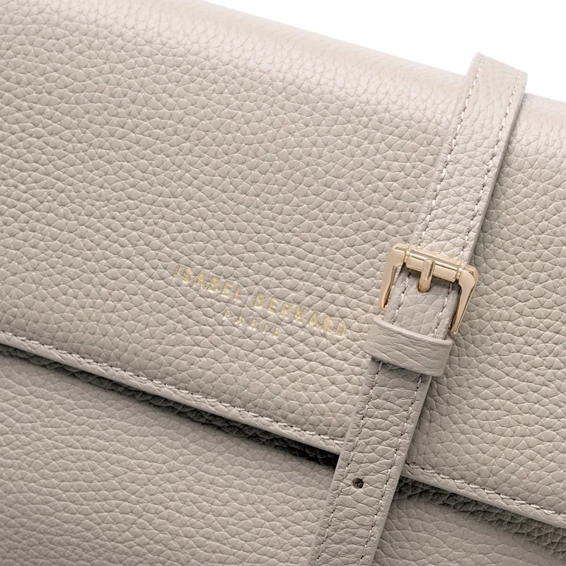 Isabel Bernard Femme Forte Heline Taupe Kalbsleder Handtasche IB21039