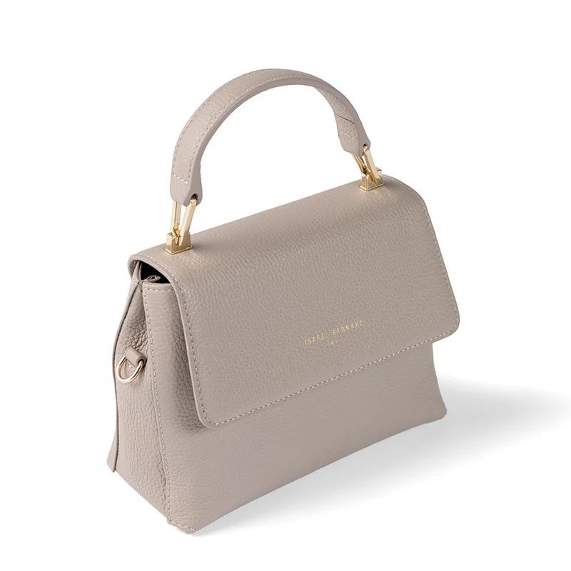 Isabel Bernard Femme Forte Heline Taupe Kalbsleder Handtasche IB21039