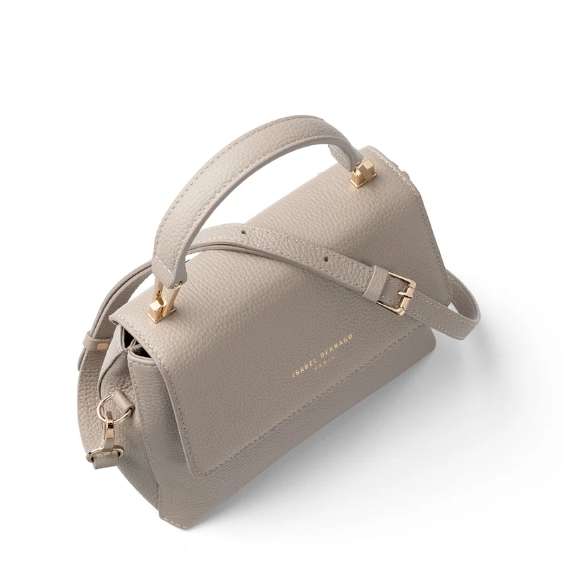Isabel Bernard Femme Forte Heline Taupe Kalbsleder Handtasche IB21039