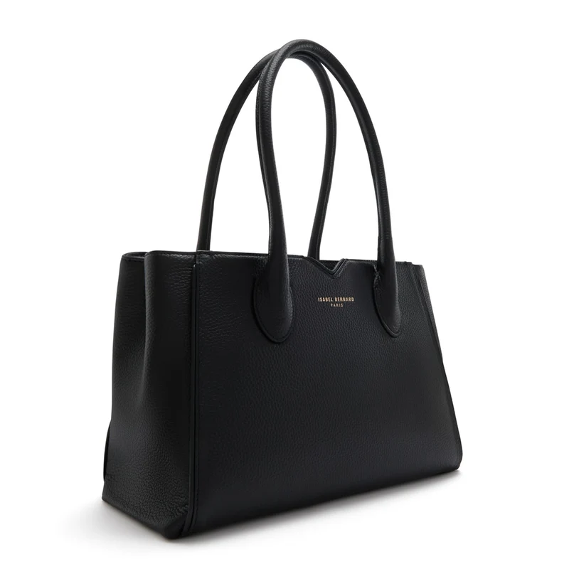 Isabel Bernard Honoré Cloe Midi Schwarze Handtasche aus Kalbsleder IB25082-001