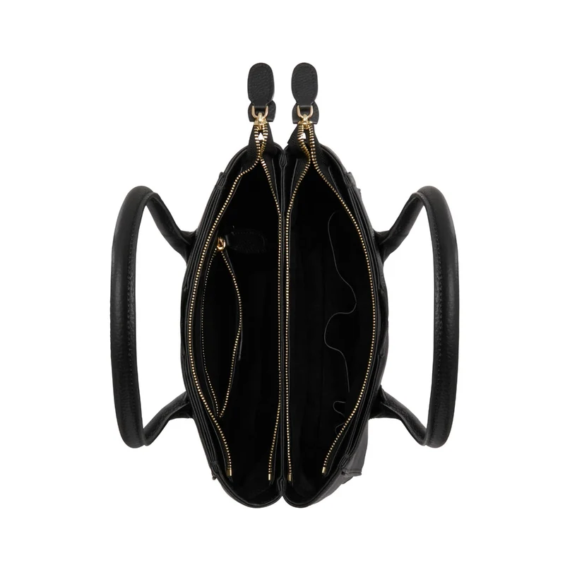 Isabel Bernard Honoré Cloe Midi Schwarze Handtasche aus Kalbsleder IB25082-001