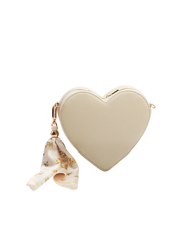 Heart Crossbody Bag in Stone
