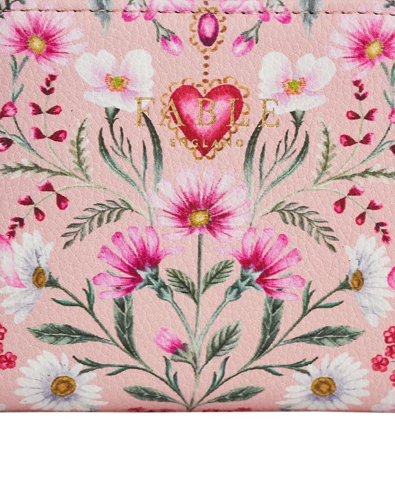 Penelope Pink Floral Heart Small Purse