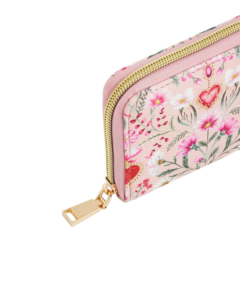 Penelope Pink Floral Heart Small Purse