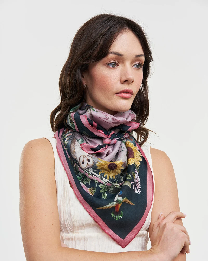 Circe Narrative Square Scarf in Teal