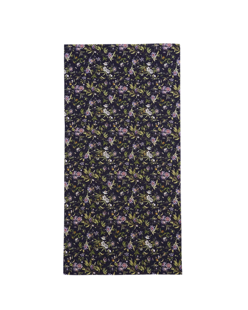 Passion Flower Lightweight Scarf in Navy