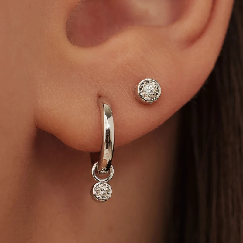 Isabel Bernard De La Paix Inaya 14 Karat | Weißgold Ohrstecker | Diamant 0.02 Karat | IBD360023