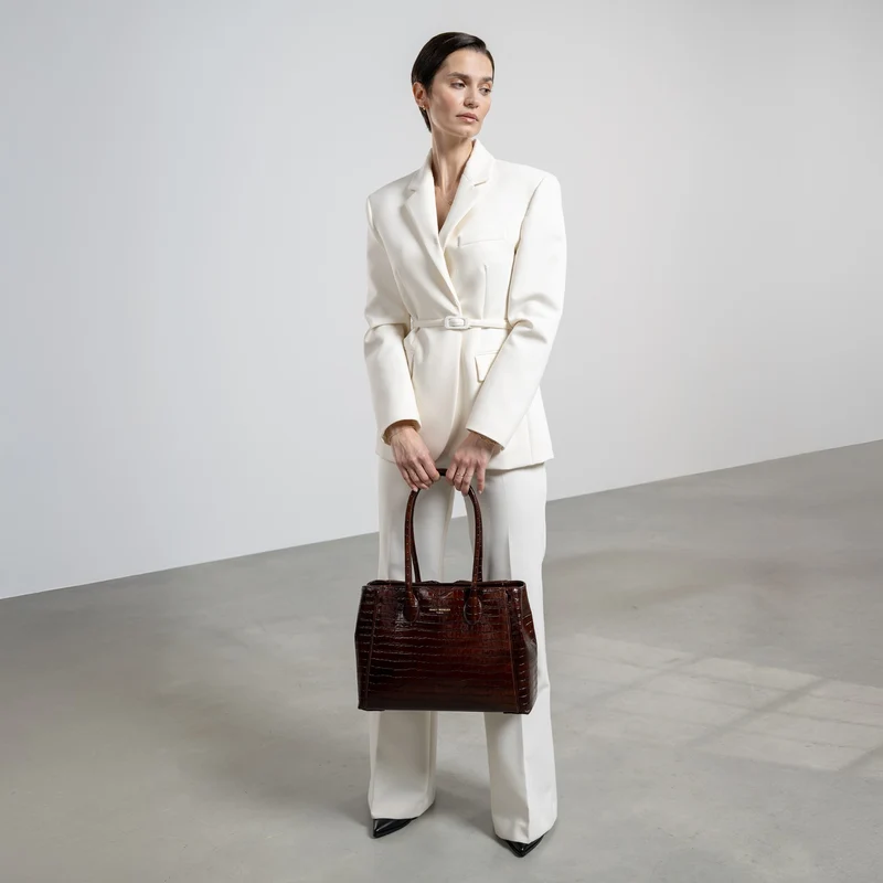 Isabel Bernard Honoré Cloe Kroko braun Handtasche IB25006